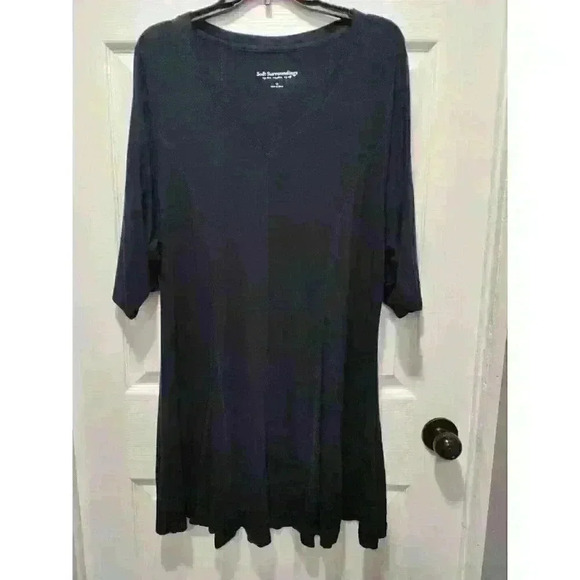 Soft Surroundings Women’s 1X Black Double V Timely Half Sleeve Tunic Dress 57532 - Picture 4 of 8